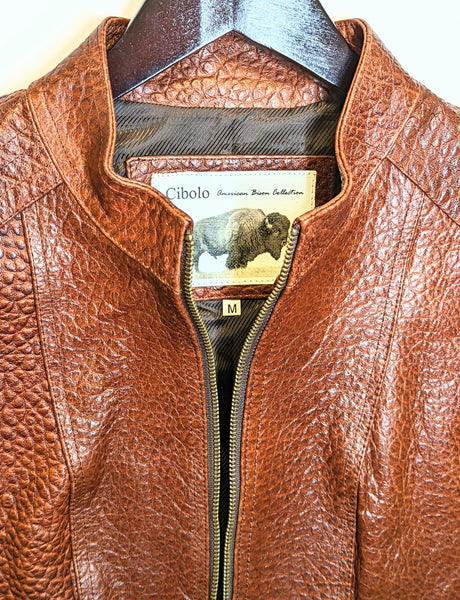 #103-v Telluride Fashion Biker Vest in American Bison for the Ladies