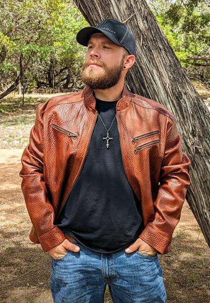 # 121 Big Bend Biker Jacket in American Bison for Men