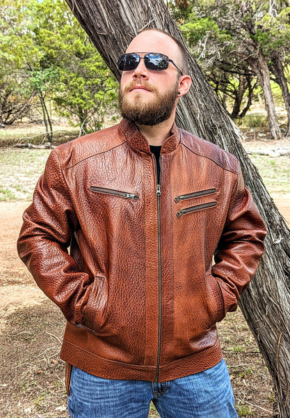 # 121 Big Bend Biker Jacket in American Bison for Men