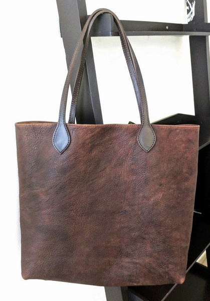 #3000  Cibolo Large Tote - Authentic Heirloom American Bison Dimensions: 13.5" H x 17" L x 6" D