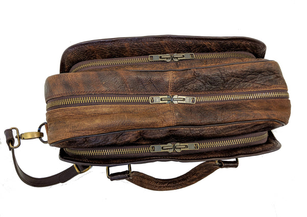700 Flight Bag Briefcase authentic heirloom, American Bison (Buffalo)  Dimensions: 17" L x 12" H x 7" W