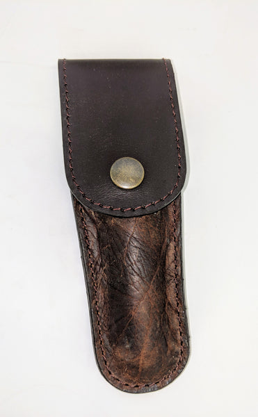 945 Shave Kit in authentic, heirloom, shrunken grain American  Bison  Leather Dimensions 9 ⅜” L x 5” H x 4 ½” W  special 2 for 1 combo includes original design #939 Razor case