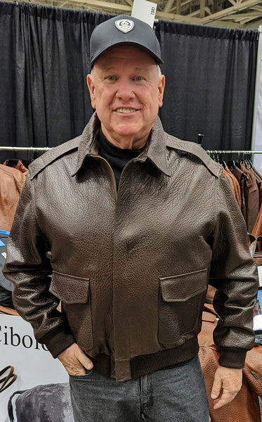 #111 Jackson Hole Buffalo Bomber Jacket in American Bison. USA designed in Texas. Custom tanned, North American made.   Lifetime Guarantee! Sizes: Medium, Large, XL, XXL, XXXL