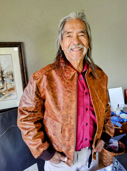 #111 Jackson Hole Buffalo Bomber Jacket in American Bison. USA designed in Texas. Custom tanned, North American made.   Lifetime Guarantee! Sizes: Medium, Large, XL, XXL, XXXL