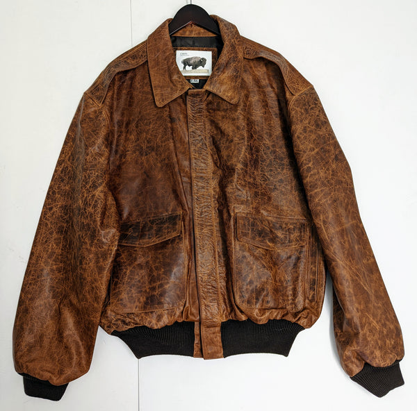 #111 Jackson Hole Buffalo Bomber Jacket in American Bison. USA designed in Texas. Custom tanned, North American made.   Lifetime Guarantee! Sizes: Medium, Large, XL, XXL, XXXL