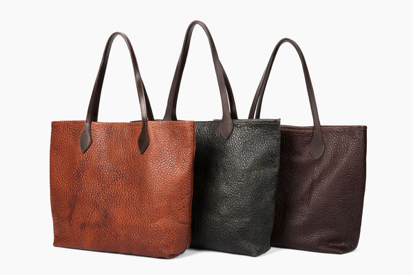 #3000  Cibolo Large Tote - Authentic Heirloom American Bison Dimensions: 13.5" H x 17" L x 6" D