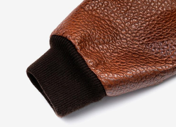 #111 Jackson Hole Buffalo Bomber Jacket in American Bison. USA designed in Texas. Custom tanned, North American made.   Lifetime Guarantee! Sizes: Medium, Large, XL, XXL, XXXL